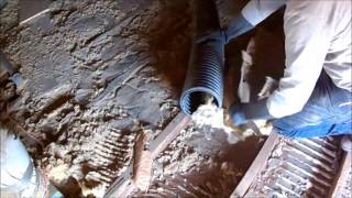 Removing 130 Years Dirt, and Insulation with Yard Leaf Vacuum