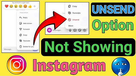 Instagram unsend option not showing | Instagram unsend button not showing problem solve 2025