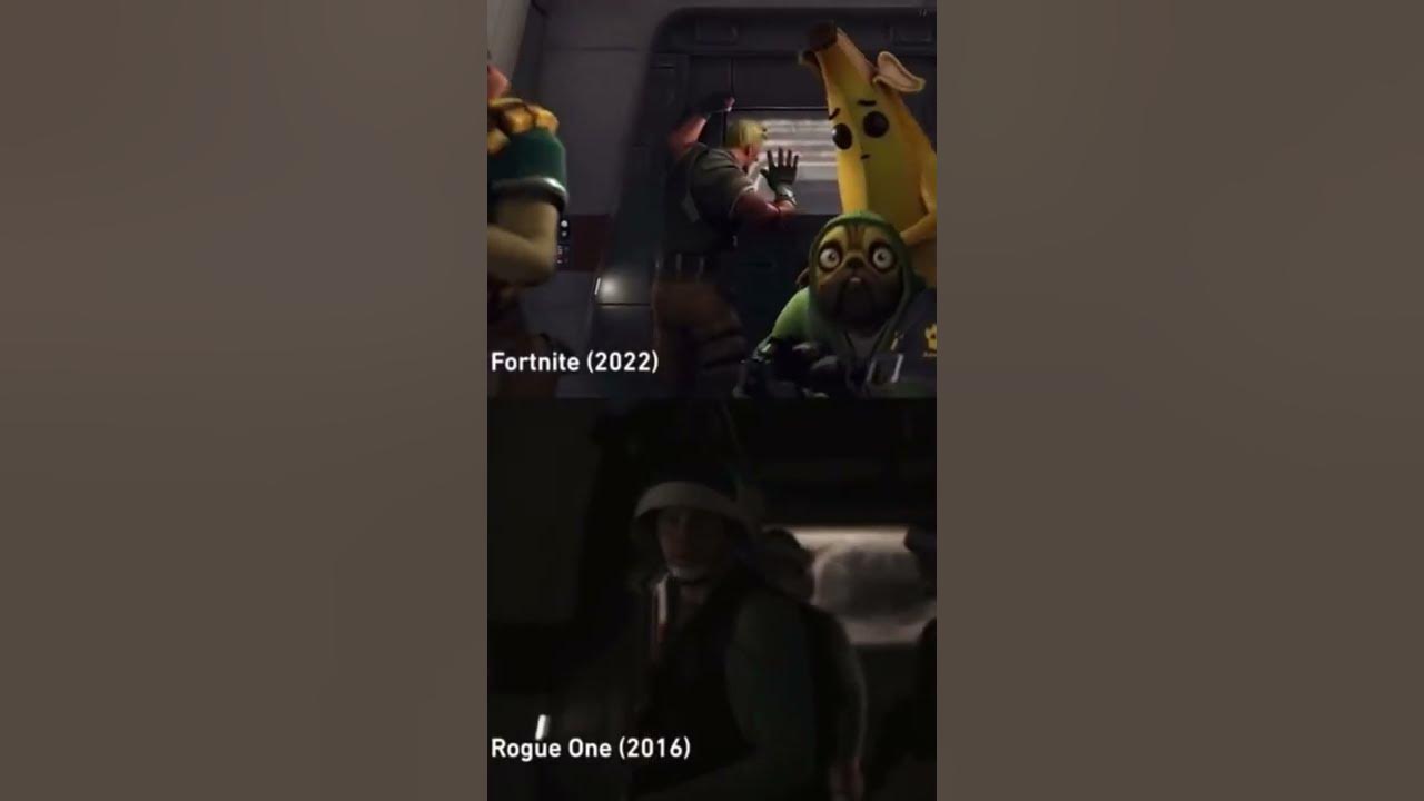 Fortnite vs Star Wars Rogue One(2016) Darth Vader Hallway Scene