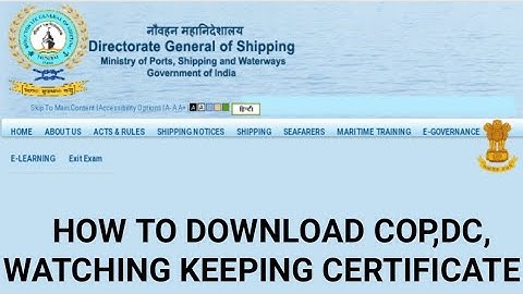 How to download COP,DC,Watch keeping Certificate without master checker