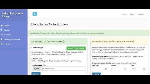 Manual Submission of Articles in Asian Research Index