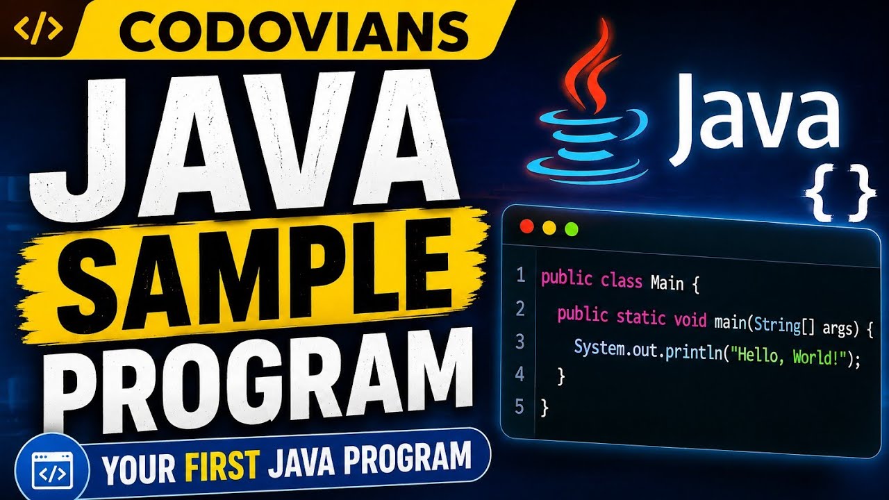 Java Sample Program | Beginner's Guide to Your First Java Program - YouTube