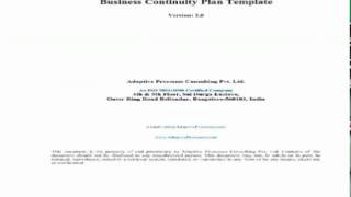 Business Continuity Plan Template
