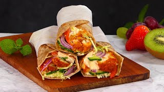 Chicken Roti Roll-Quick &amp; Easy Recipe by Tiffin Box | Healthy Chicken Swarma kathi Roll,Chicken Wrap