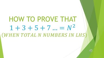THE SUM OF FIRST N ODD NATURAL NUMBERS IS N².