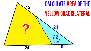 Can you find area of Yellow Quadrilateral? | (Important Geometry skills explained) | #math #maths