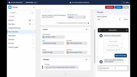 Salesforce Einstein Bot - self-service return shipping label