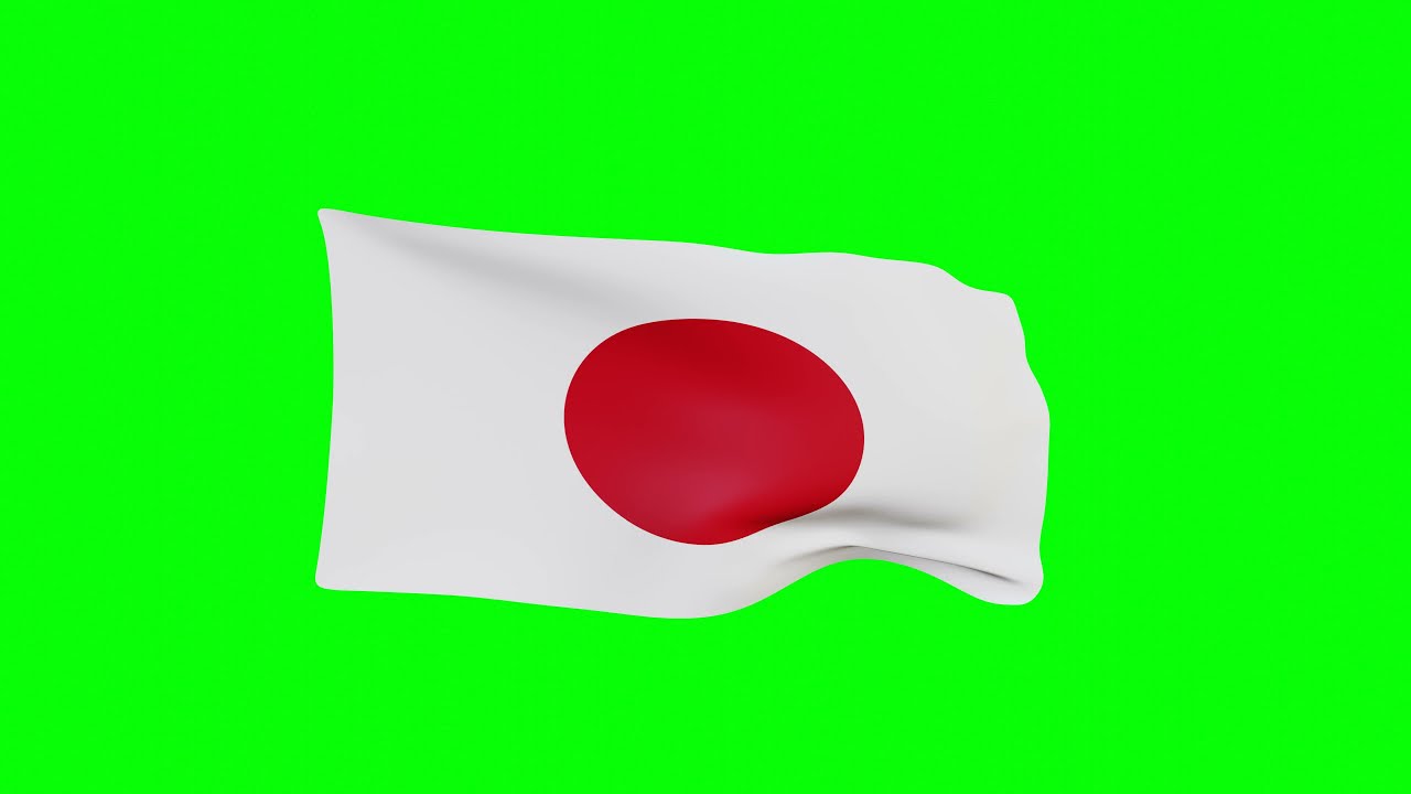 4K Japanese Flag Green Screen Free Footage YouTube