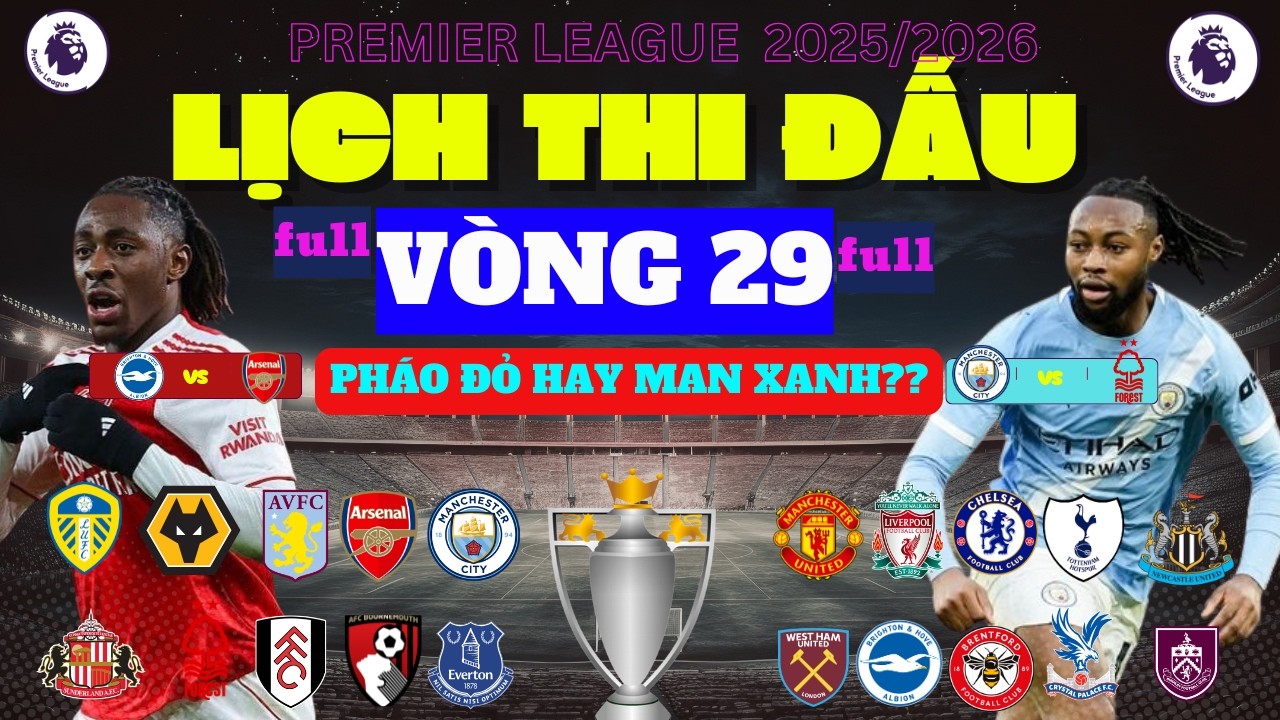 LỊCH THI ĐẤU NGOẠI HẠNG ANH VÒNG 29 full(NGÀY 4/3/2026) NEWCASTLE UNITED GẶP LẠI MANHCETSR UNITED?
