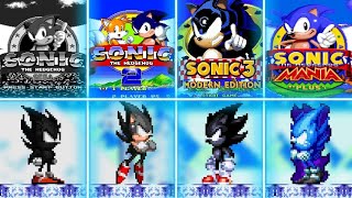 Evolution of Dark Super Sonic Forms ✪ Sonic Games Collection