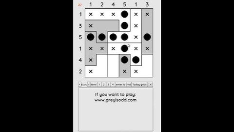 Grey is Odd - Today grids. Solution level 1 6X6 dated 04-25-2024 #logicpuzzles #logicgames  #games
