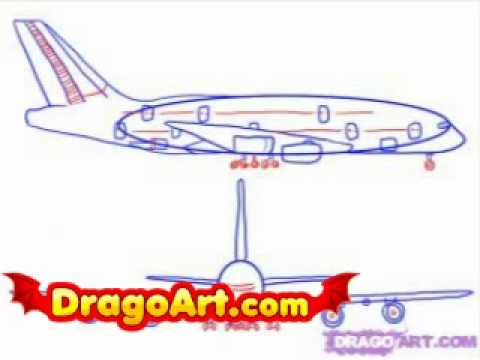 How to draw an airplane, step by step - YouTube