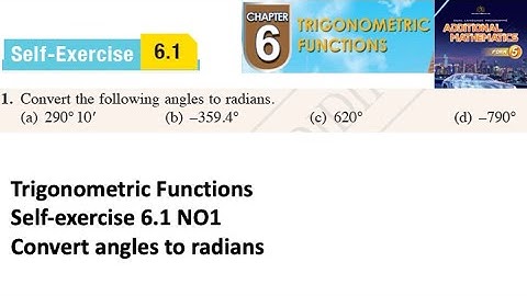 Trigonometric Functions self-exercise 6.1 Q1 latihan kendiri 6.1 form 5 add maths kssm spm textbook