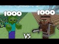 1000 Zombies Vs 1000 Guard Villagers Minecraft 
