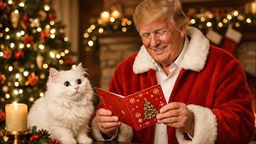 🎄 Trump Opens a Christmas Card… and the Cat Takes Over the Message