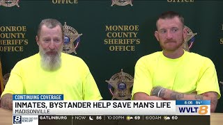 Bystander, inmates help rescue maintenance worker pinned underwater by equipment, police say