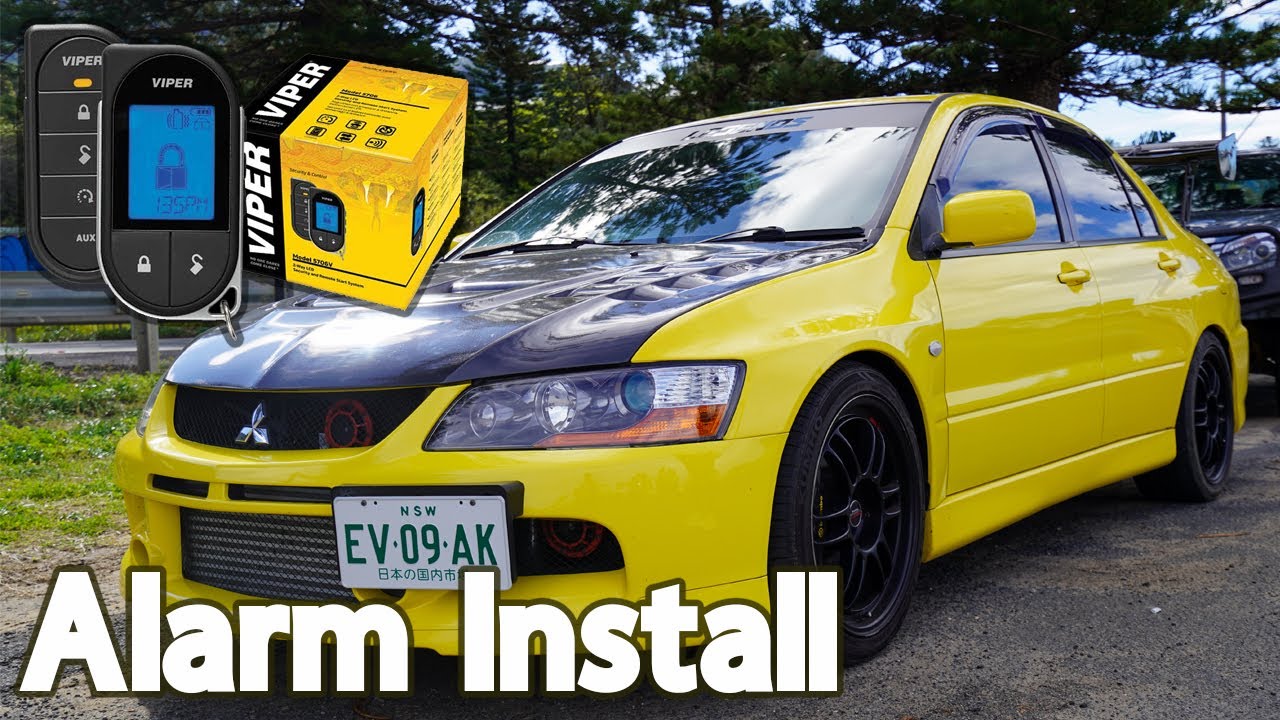 Alarm Install on Mitsubishi Evo 9 - Viper 5706v - YouTube