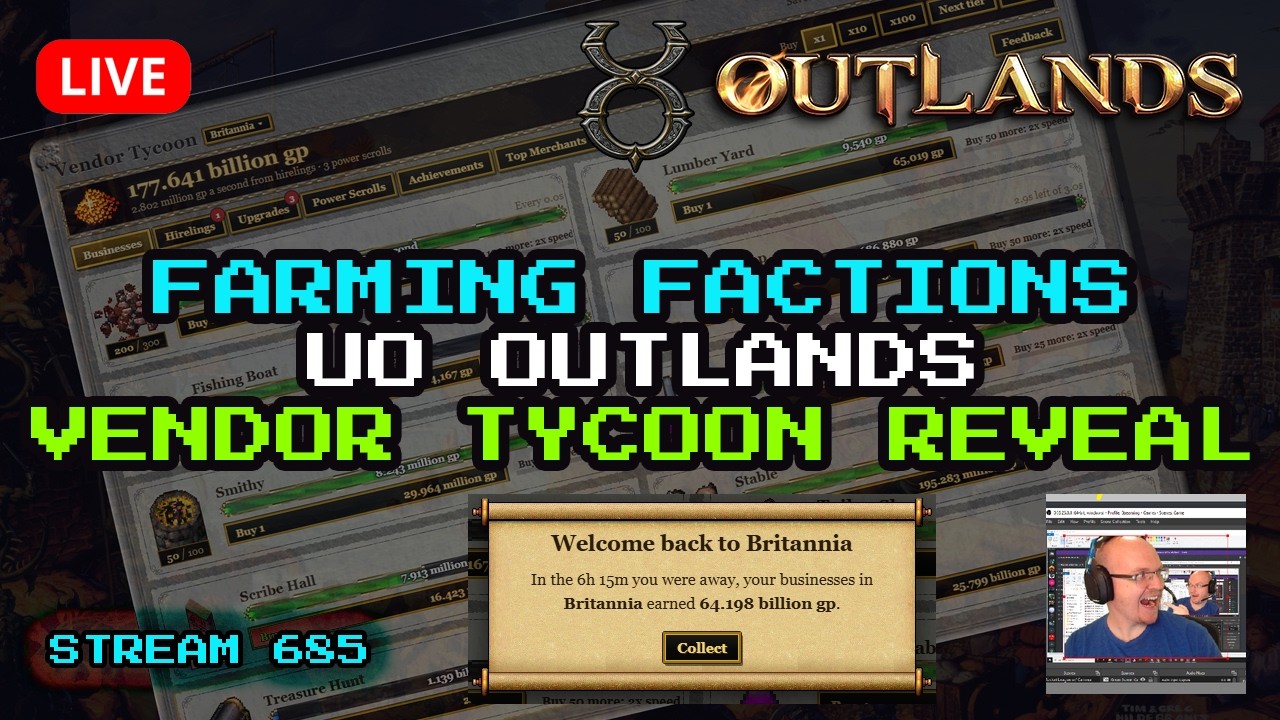 Game reveal VENDOR TYCOON + Farming Faction Dungeon on UO Outlands