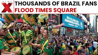 World Cup Fever Explodes As Brazil Fans Swarm Times Square In NYC - VIRAL VISUALS! | FIFA 2026