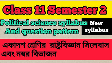 Class 11 Political Science 2nd Semester Syllabus 2025 | Class 11 Political Science Question Pattern