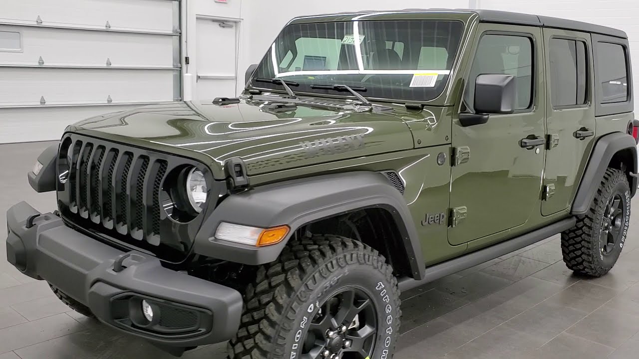 2021 JEEP WRANGLER WILLYS SPORT UNLIMITED HARD TOP SARGE GREEN WRANGLER  WALK AROUND IN DEPTH REVIEW - YouTube