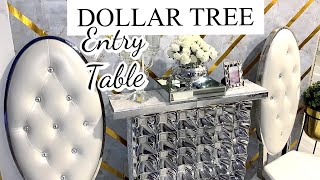 DOLLAR TREE Entry Table For SMALL Spaces! HOW TO Make a Glam ENTRY Table with DOLLAR TREE Items!