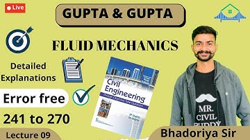 #9 Fluid Mechanics GUPTA AND GUPTA Error free Solution FM Question DFCCIL SSC JE RSMSSB JE JKSSB JE