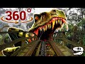 360  vr dinosaur roller coaster experience  jurassic world virtual ride