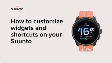 How to Customize Widgets and Shortcuts on Your Suunto