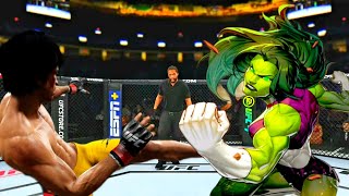 🔥Crazy Fight🐉Bruce Lee vs. She Hulk - EA Sports UFC 4 Rematch