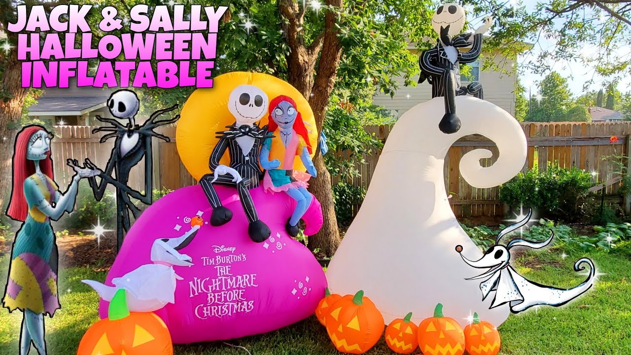 Giant JACK & SALLY Halloween Inflatable blow up! Nightmare Before Christmas  Lowes Inflatables 2021