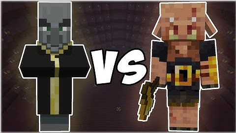 Mutant Evoker vs Mutant Piglin Brute Minecraft mob battle