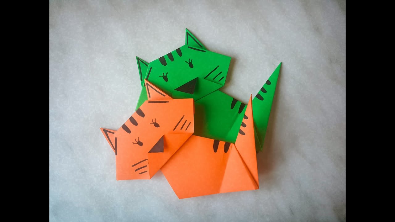 Kagittan Cok Kolay Kedi Cat Yapimi Origami 40 Okul Oncesi Icin Video 5 Youtube Origami Kedi Sanat Fikirler