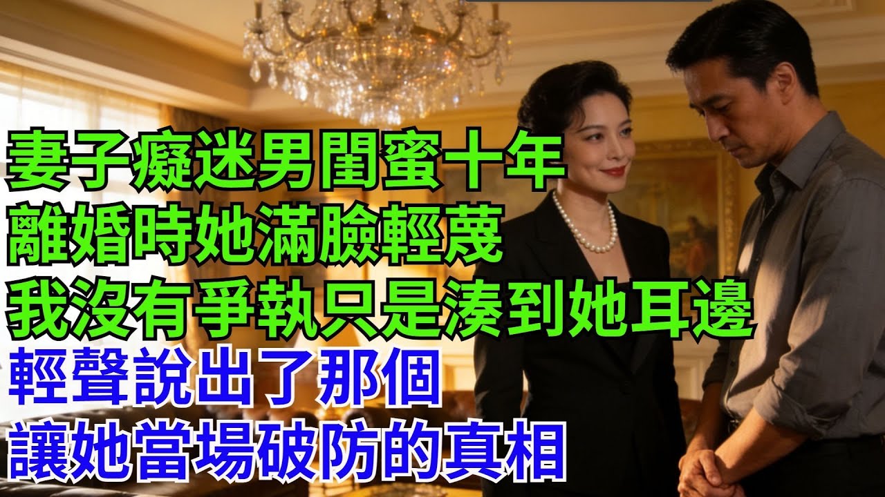 妻子痴迷男閨蜜十年，離婚時她滿臉輕蔑。我沒有爭執，只是湊到她耳邊，輕聲説出了那個讓她當場破防的真相#故事#小説#家庭矛盾#爽文