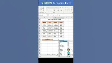 Excel Job Interview Questions SUBTOTAL Formula in Excel #excel #exceltips #shorts #msexcelfullcourse
