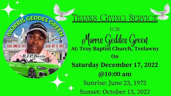 Thanksgiving Service For The Late Morris Geddes Gr...