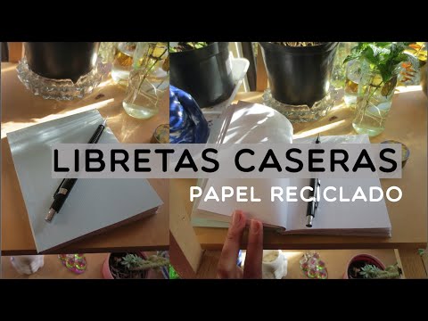 LIBRETAS CASERAS con PAPEL RECICLADO // Encuadernación fácil