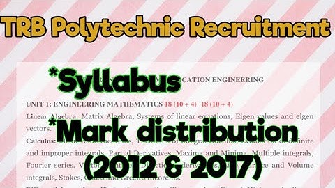 TRB Polytechnic ece syllabus/trb ece preparation/trb poly ece syllabus/trb ece preparation strategy