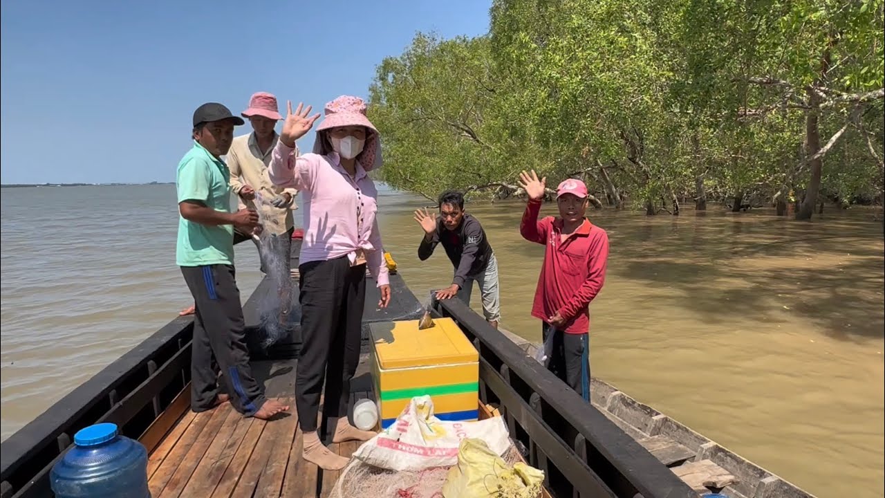 Ra Biển thả Lưới Cá Đói . Săn bắt ở cửa biển Trần Đề VXĐ 