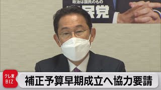 岸田総理 補正予算案の早期成立に意欲（2021年11月16日）