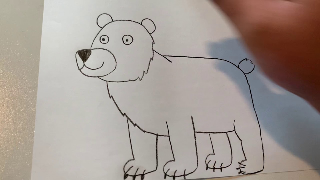How to draw a bear ������ - YouTube