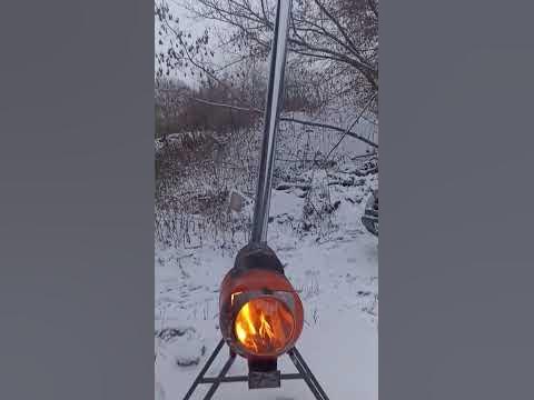 печь для палатки из фреонового баллона, обжиг. - YouTube