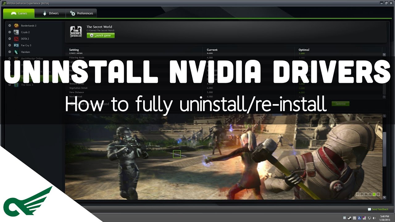 how to completely uninstall nvidia drivers