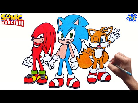 How to draw Sonic, Tails and Knuckles from Sonic 2