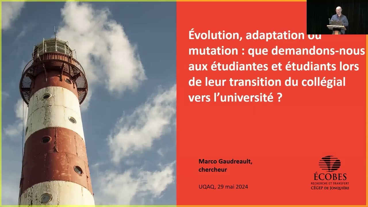 Marco Gaudreault | Évolution, adaptation ou mutation: transition du collégial vers l'université