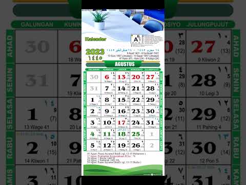 Kalender Agustus 2023, Kalender Tahun 2023