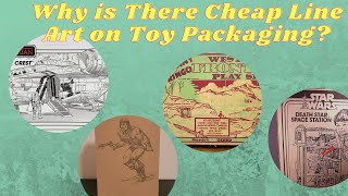 Why do Toy Companies put two color line art on the inside and back of toy boxes? Black and white