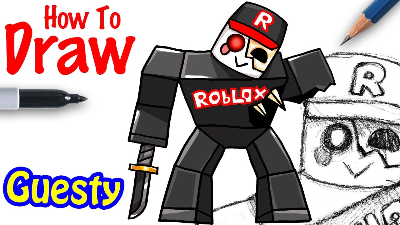 How To Draw Guesty Roblox Youtube - how to draw a roblox dominus step by step