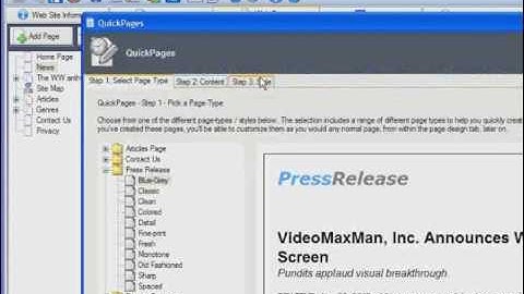 Quick Pages using XSitePro
