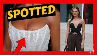 Leah Taylor goes braless in plunging top